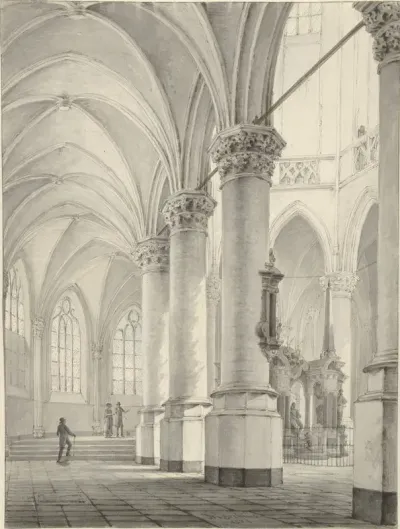 Interieur van de Nieuwe Kerk te Delft