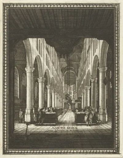 Interieur van de Nieuwe Kerk te Delft