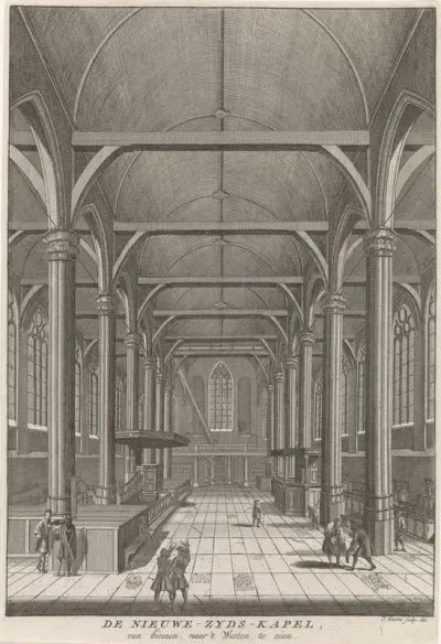 Interieur van de Nieuwezijds Kapel te Amsterdam, gezien richting het westen