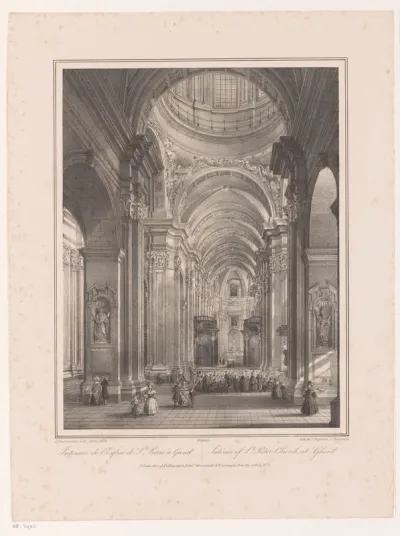 Interieur van de Onze-Lieve-Vrouw Sint-Pieterskerk te Gent