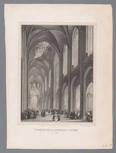Interieur van de Onze-Lieve-Vrouwekathedraal van Antwerpen