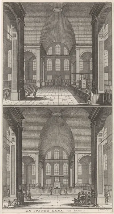Interieur van de Oosterkerk te Amsterdam