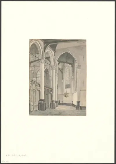 Interieur van de Oude Kerk achter het koor