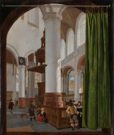 Interieur van de Oude Kerk in Delft