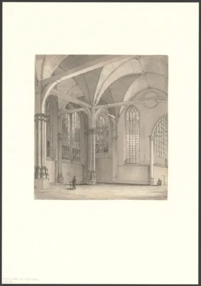 Interieur van de Oude Kerk met gezicht naar het Vrouwenkoor