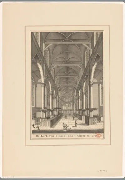 Interieur van de Oude Kerk te Amsterdam, gezien richting het koor