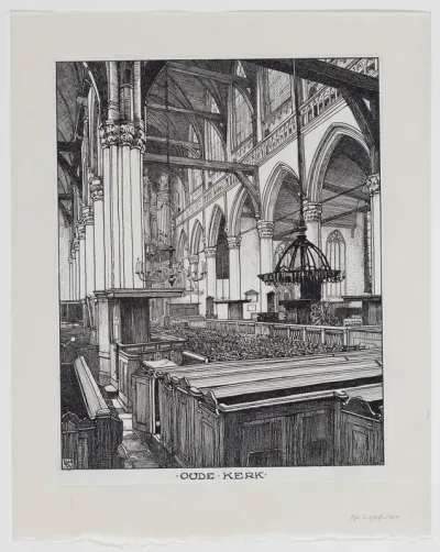 Interieur van de Oude Kerk te Amsterdam