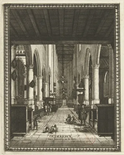Interieur van de Oude Kerk te Delft