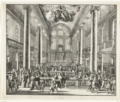 Interieur van de Portugese Synagoge te Amsterdam
