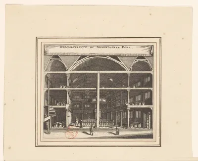 Interieur van de Remonstrantse (Arminiaanse) Kerk te Amsterdam