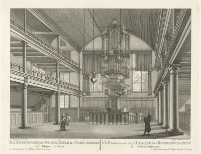 Interieur van de Remonstrantse Kerk te Amsterdam