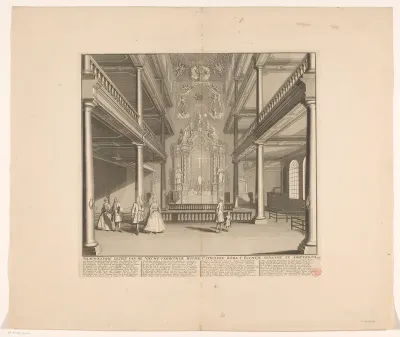 Interieur van de rooms-katholieke schuilkerk Het Boompje te Amsterdam