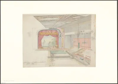 Interieur van de schouwburgzaal van het Paleis voor Volksvlijt