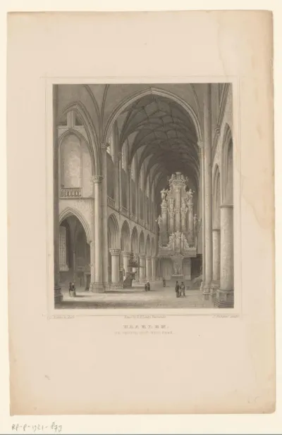Interieur van de Sint-Bavokerk in Haarlem