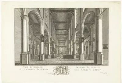 Interieur van de Sint-Janskerk te Gouda