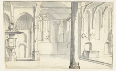 Interieur van de Sint-Odulphuskerk te Assendelft