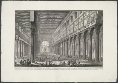 Interieur van de Sint-Paulus buiten de Muren te Rome