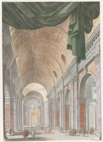 Interieur van de Sint-Pietersbasiliek in Rome