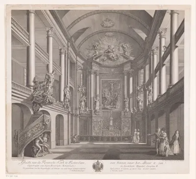 Interieur van de Sint-Rosaliakerk te Rotterdam