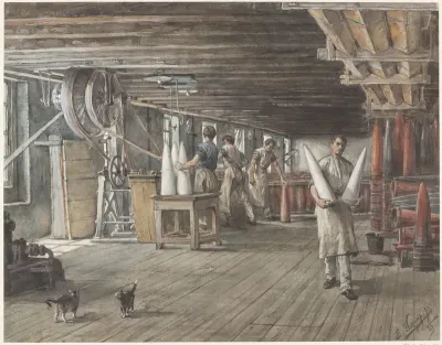 Interieur van de suikerfabriek van de firma Deichmann & Vom Rath