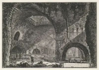 Interieur van de Tempel van Hercules Victor te Tivoli