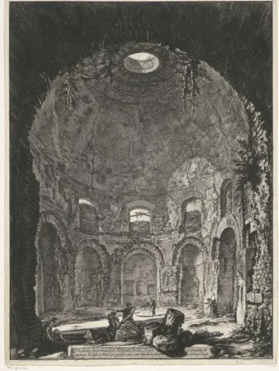 Interieur van de Tempio della Tosse bij Tivoli