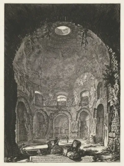 Interieur van de Tempio della Tosse bij Tivoli