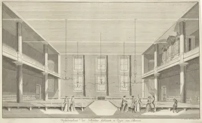 Interieur van de vergaderingruimte op het Broederplein te Zeist