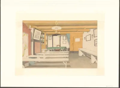 Interieur van de vergaderkamer van de Oranje Vriendenkring
