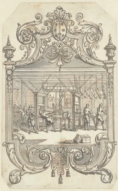 Interieur van drukkerij Enschedé in Haarlem