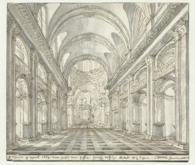 Interieur van een barokke kerk (Sint Pieter, Rome?)