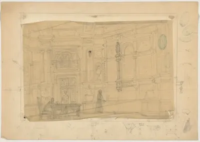 Interieur van een biljartkamer