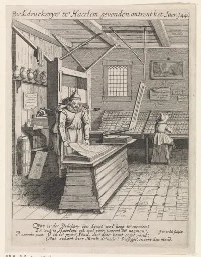 Interieur van een boekdrukkerij