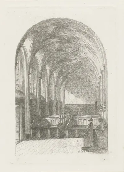 Interieur van een gedeelte van de Dom te Utrecht