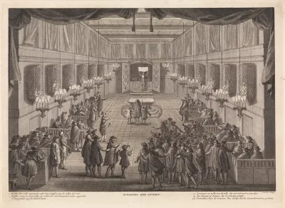 Interieur van een Joodse synagoge