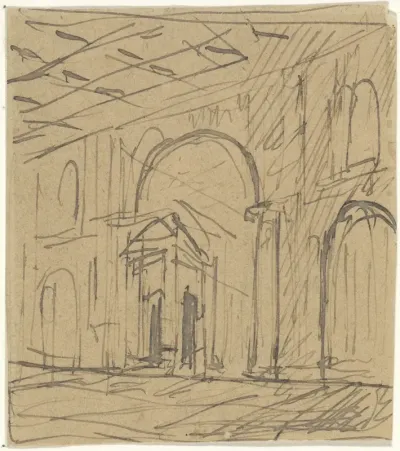 Interieur van een kerk (Rome?)