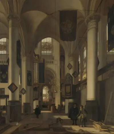 Interieur van een protestantse gotische kerk