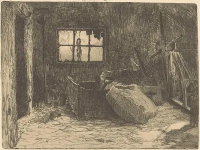 Interieur van een schuur