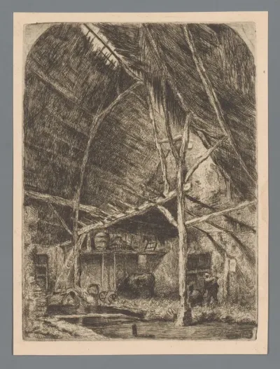 Interieur van een stal