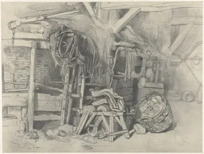 Interieur van een stal