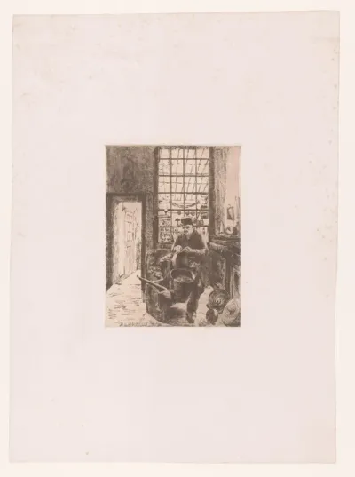 Interieur van een tinnegieter
