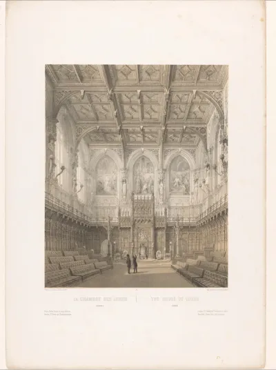 Interieur van het Hogerhuis in de Houses of Parliament