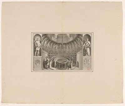Interieur van het Theatrum Anatomicum in de Waag op de Nieuwmarkt te Amsterdam