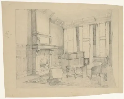 Interieur van studeerkamer