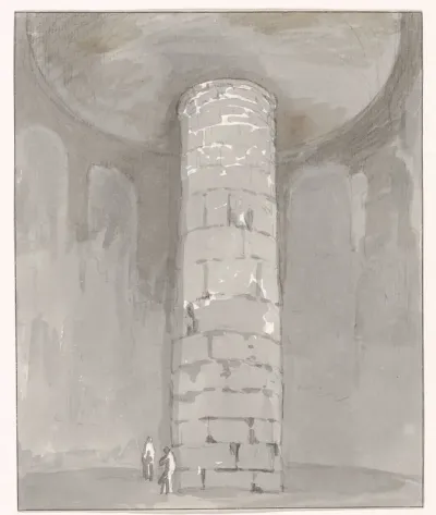 Interieur van toren op het graf van Ciceron tussen Itri en Gaeta