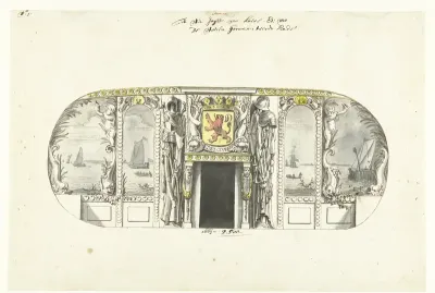 Interieurdecoratie van statenjacht met zeegezichten