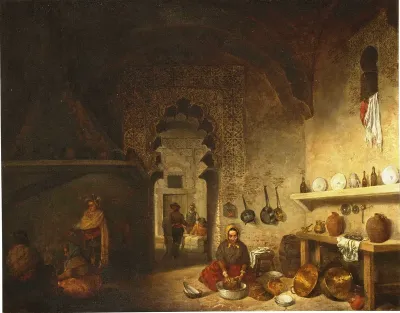 Interior de la cocina de una posada del pueblo de Maqueda