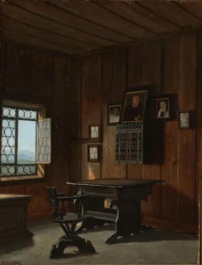 Interior from Martin Luther's study in Wartburg Castle