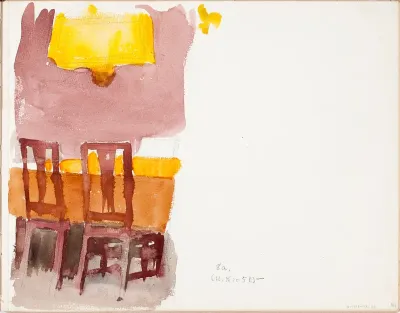 Interior from Suviranta, page from Järnefelt's sketchbook