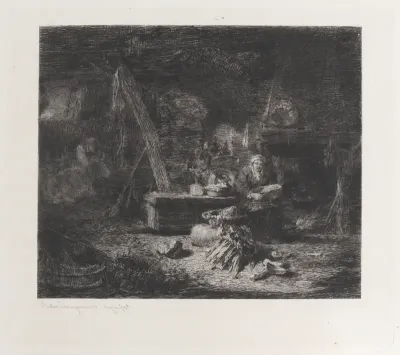 Interior of a Dutch Kitchen, after Willem Kalf, from "Etchings of Pictures in the Metropolitan Museum New York"